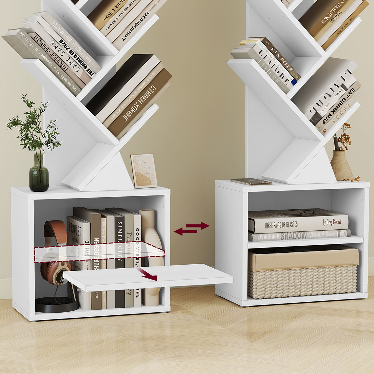 Βιβλιοθήκη Δαπέδου 6 Θέσεων με Ράφια (20 3X38X123 2) Vasagle Lbc607Wb01 Έπιπλα Βιβλιοθήκες - Ραφιέρες Λευκές Spitishop