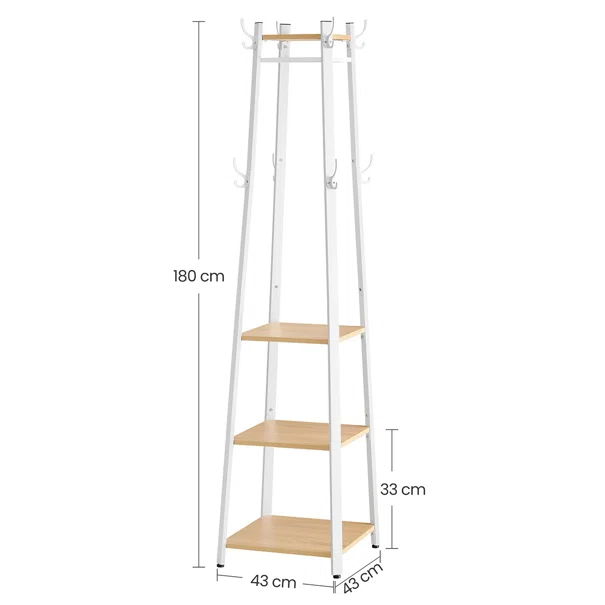 Καλόγερος Ρούχων Με Ράφια (43x43x180) Vasagle LCR080W09