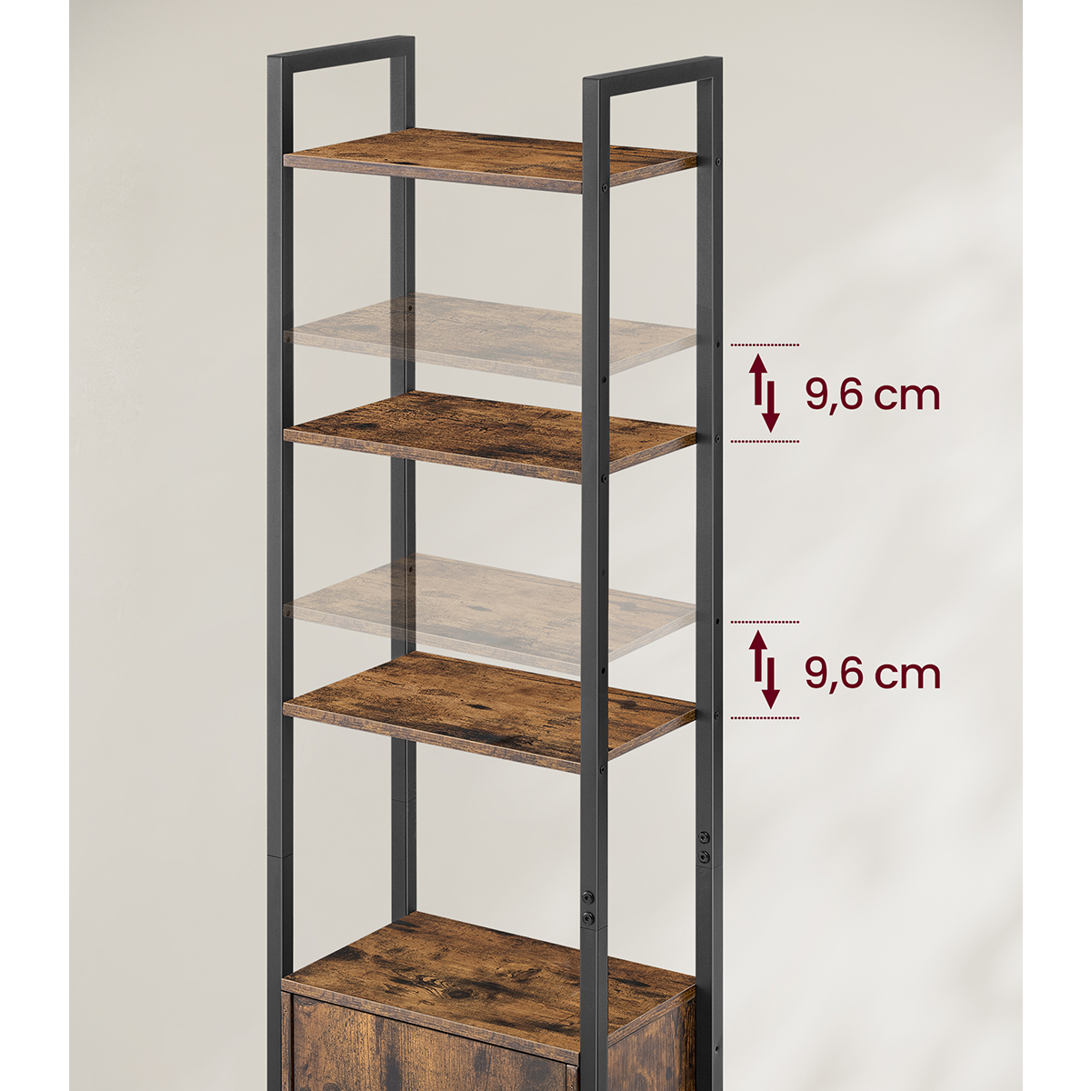 Ραφιέρα Δαπέδου 4 Θέσεων με Ντουλάπι (40X24X159 5) Vasagle Lls132K01 Έπιπλα Βιβλιοθήκες - Ραφιέρες Spitishop