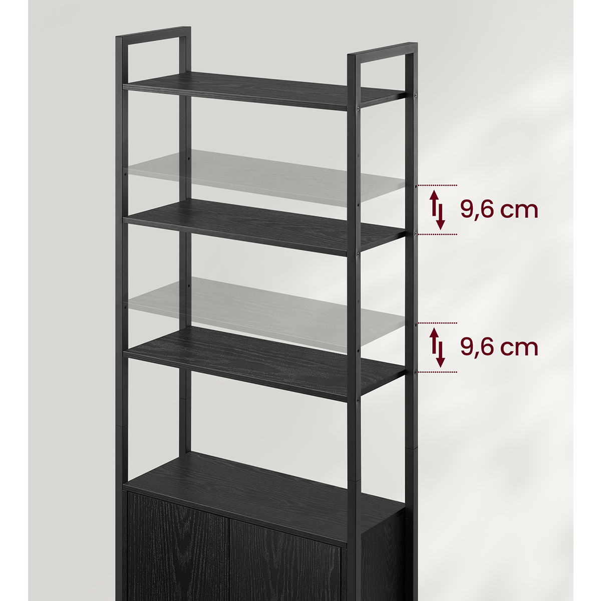 Ραφιέρα Δαπέδου 4 Θέσεων με Ντουλάπι (60X24X159 5) Vasagle Lls133B01 Έπιπλα Βιβλιοθήκες - Ραφιέρες Spitishop