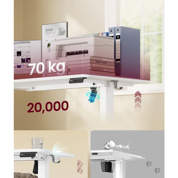 Ηλεκτρικό Γραφείο (120x60x72/120) Με Ρυθμιζόμενο Ύψος Vasagle LSD312WZ03