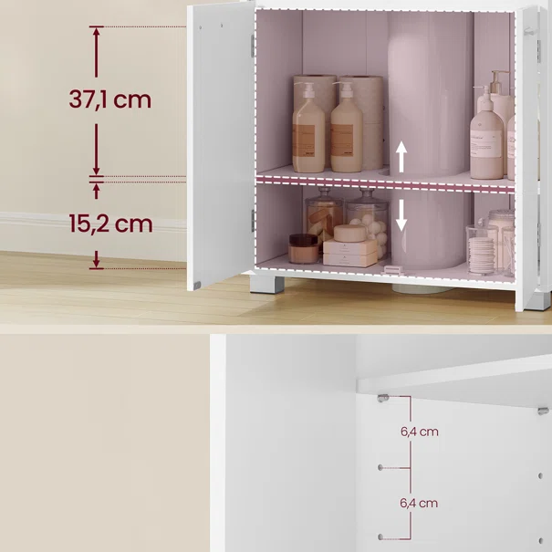 Ντουλάπι Νιπτήρα Μπάνιου (60x30x60) Vasagle BBK506W01V1