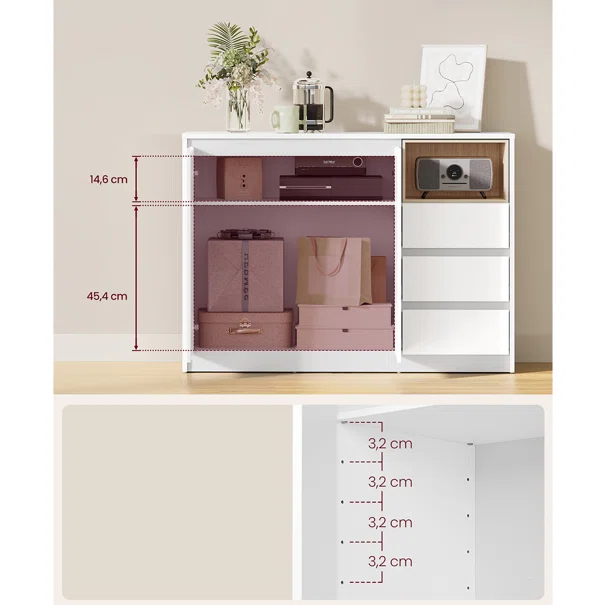 Μπουφές (103.5x40x74.5) Vasagle BBK273W21V3