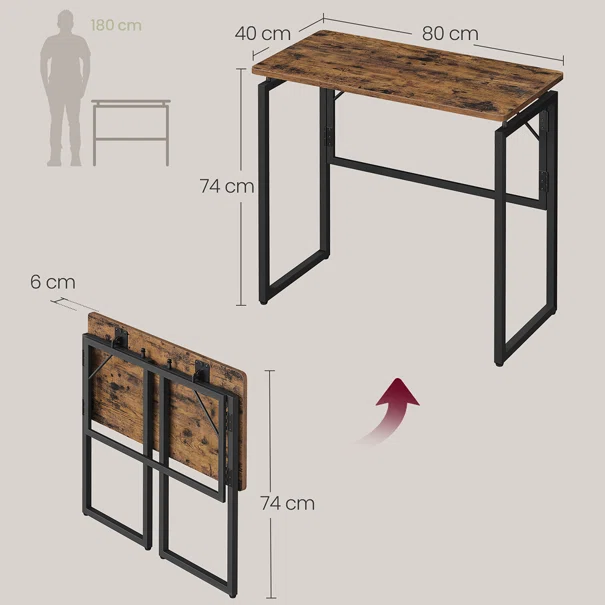 Πτυσσόμενο Γραφείο Υπολογιστή (80x40x74) Vasagle LWD151KD01