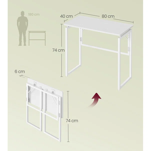 Πτυσσόμενο Γραφείο Υπολογιστή (80x40x74) Vasagle LWD151WF01