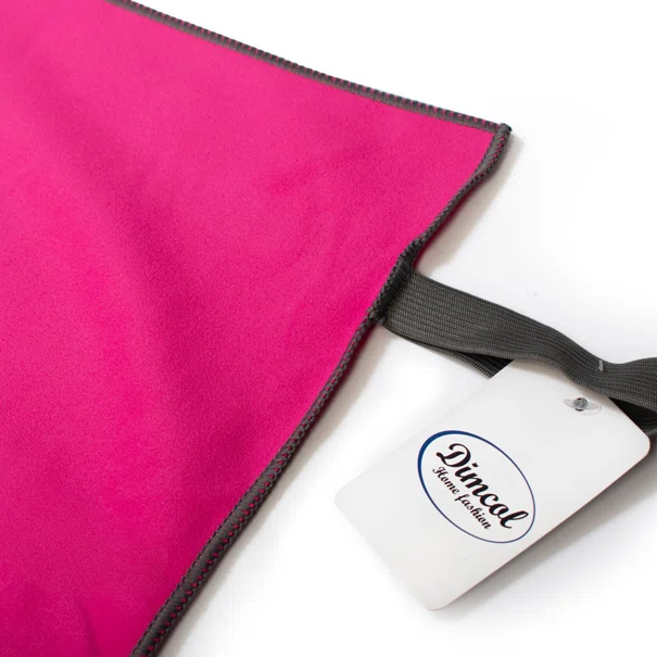 Πετσέτα Microfiber (80x160) Dimcol Quick Dry Fuchsia-Dark Grey