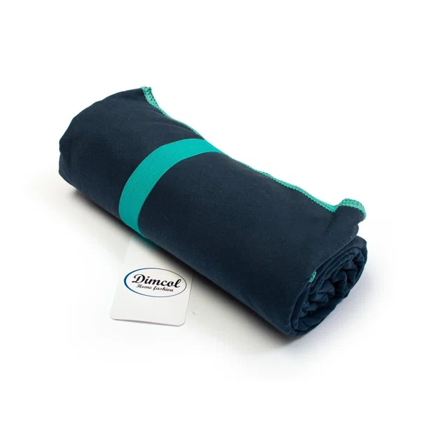 Πετσέτα Microfiber (80x160) Dimcol Quick Dry Navy Blue-Turquoise
