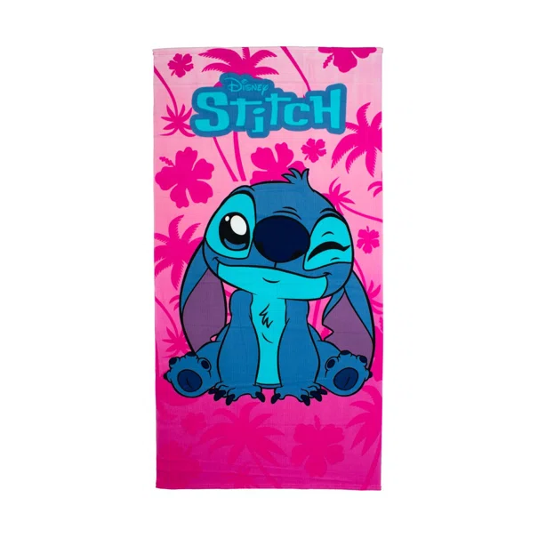 Παιδική Πετσέτα Θαλάσσης Microfiber (70x140) Dimcol Lilo & Stitch 189 Pink