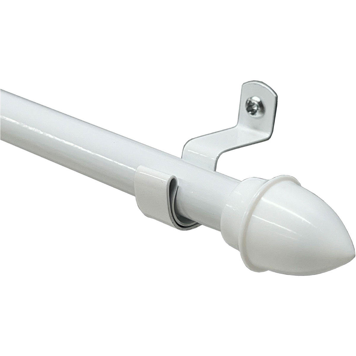 Κουρτινόξυλο Φ12mm Μονό Επεκτεινόμενο 55-85cm Με Άκρα Grace Cup White 510100