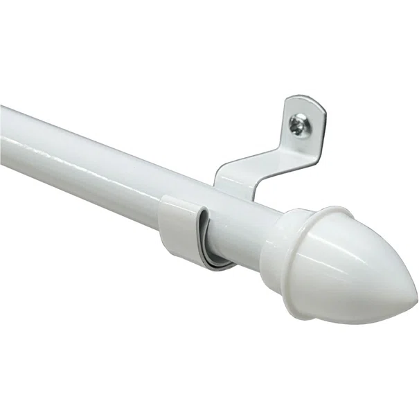 Κουρτινόξυλο Φ12mm Μονό Επεκτεινόμενο 55-85cm Με Άκρα Grace Cup White 510100