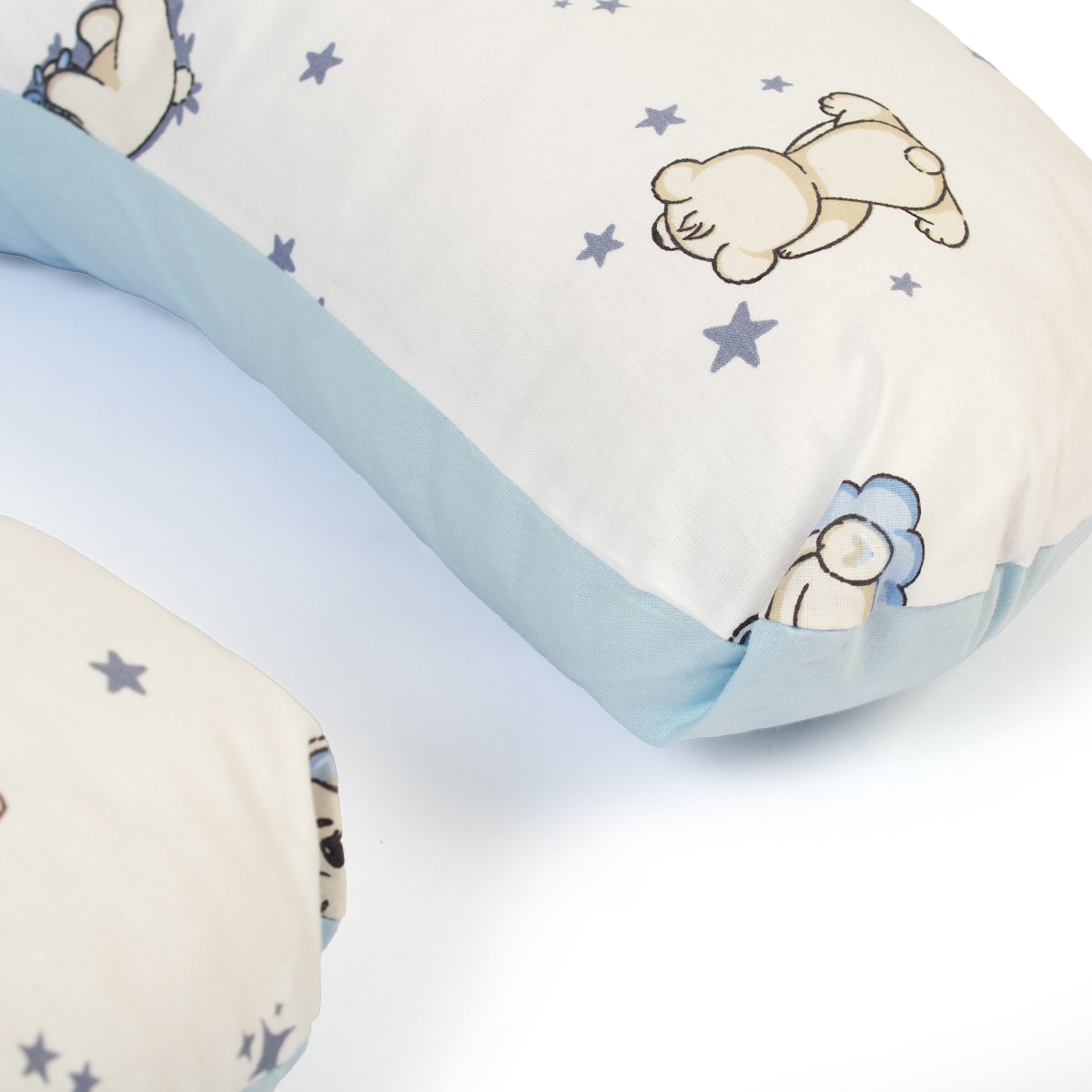 Μαξιλάρι Θηλασμού (60X50X15) Dimcol Bear&Apos S Nest 03 White-Sky Blue Βρεφικά Μαξιλάρια Spitishop