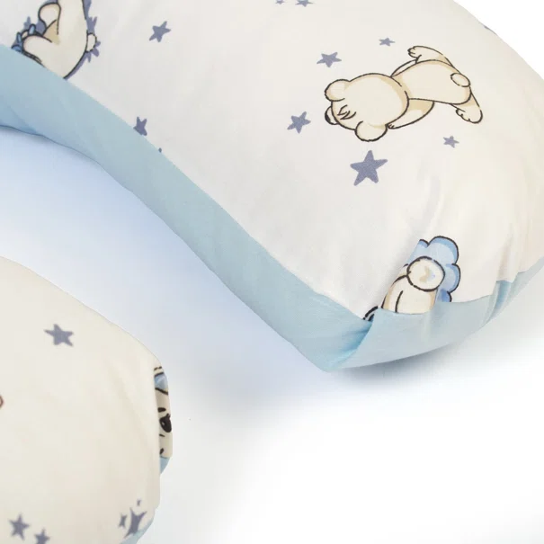 Μαξιλάρι Θηλασμού (60x50x15) Dimcol Bear's Nest 03 White-Sky Blue