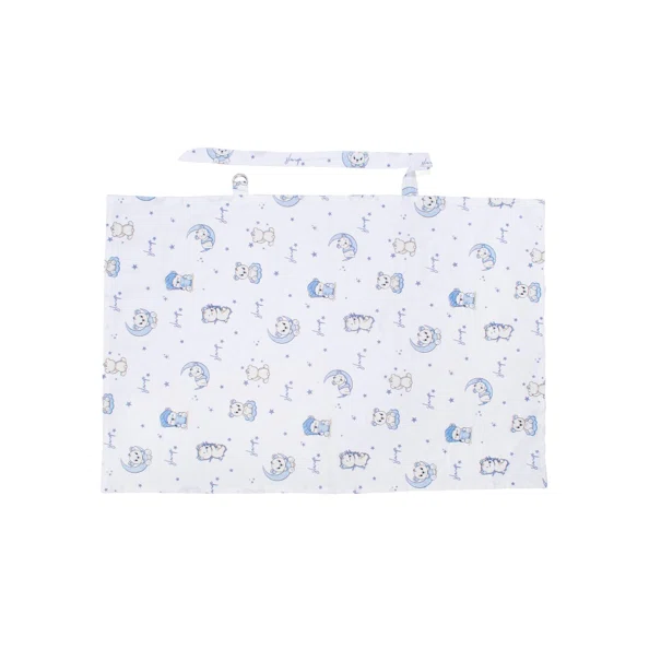 Κάλυμμα Θηλασμού (105x70) Dimcol Bear's Nest 03 White-Sky Blue