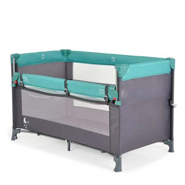 Παρκοκρέβατο 2 Θέσεων (0+ Μηνών/Έως 14kg) Moni Next level Turquoise