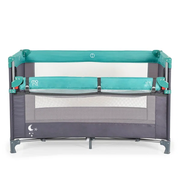 Παρκοκρέβατο 2 Θέσεων (0+ Μηνών/Έως 14kg) Moni Next level Turquoise