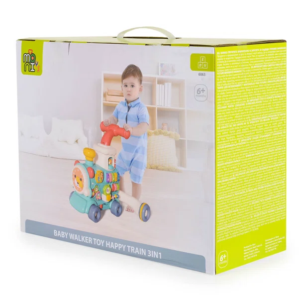 Περπατούρα Με Παιχνίδια Moni Happy Train 3 In 1 Mint