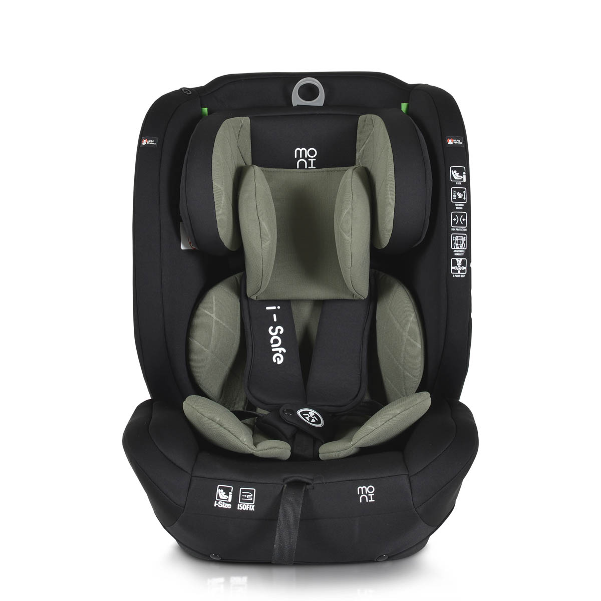 Κάθισμα Αυτοκινήτου ISOfix (76-150εκ. Ύψος) Moni i-Safe i-Size Green