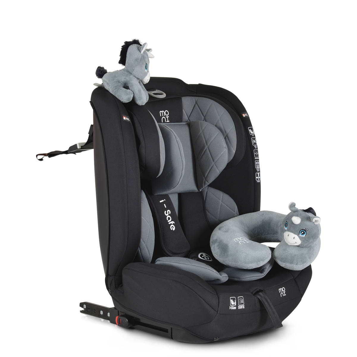 Κάθισμα Αυτοκινήτου ISOfix (76-150εκ. Ύψος) Moni i-Safe i-Size Grey