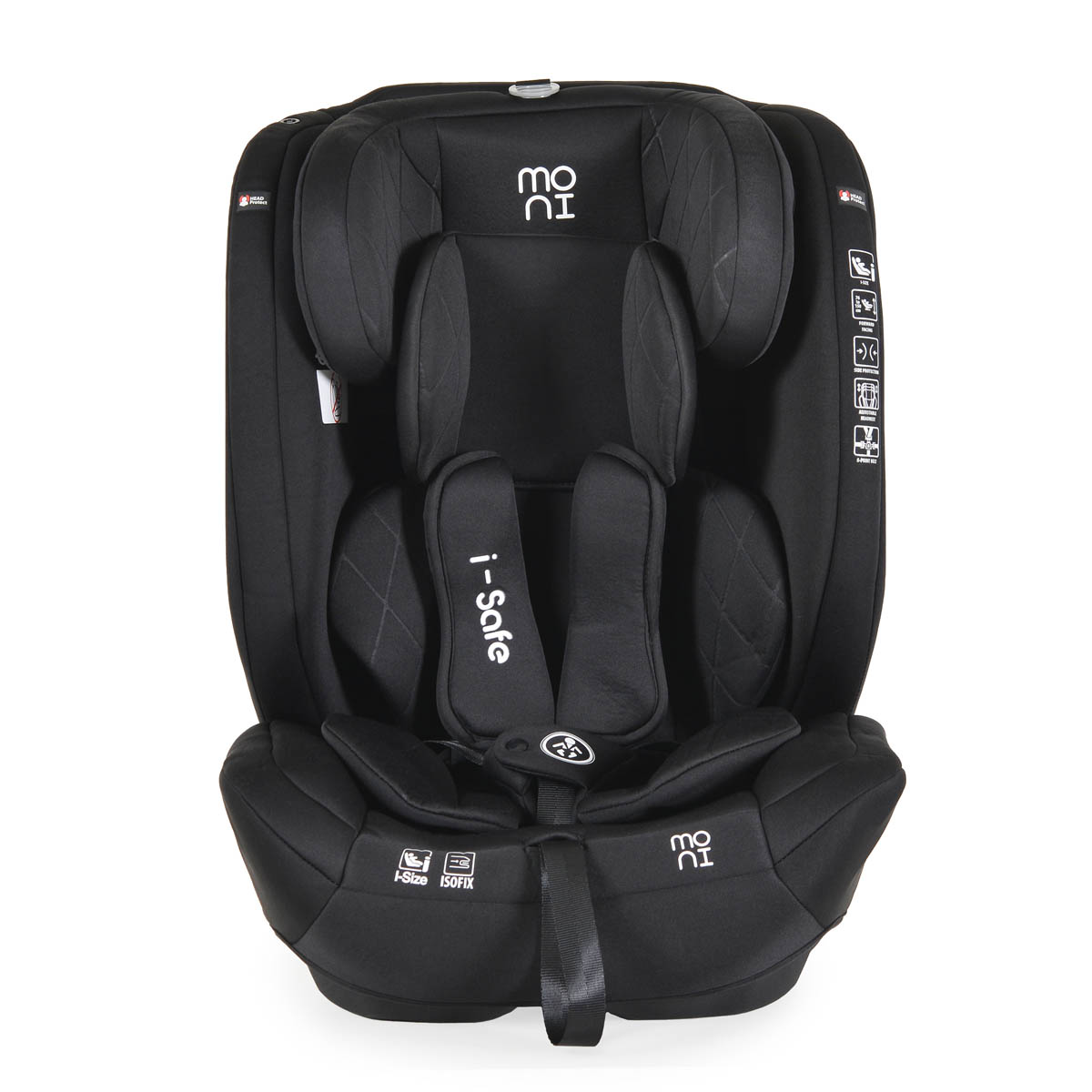 Κάθισμα Αυτοκινήτου ISOfix (76-150εκ. Ύψος) Moni i-Safe i-Size Black
