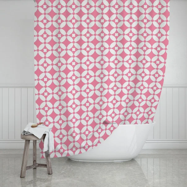 Κουρτίνα Μπάνιου (180x200) Με Κρίκους Homely Flower Life Pink 02-11802