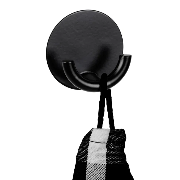 Κρεμαστράκι Αυτοκόλλητο (Φ5.3x2.5) Wenko Rondo Black 25657100