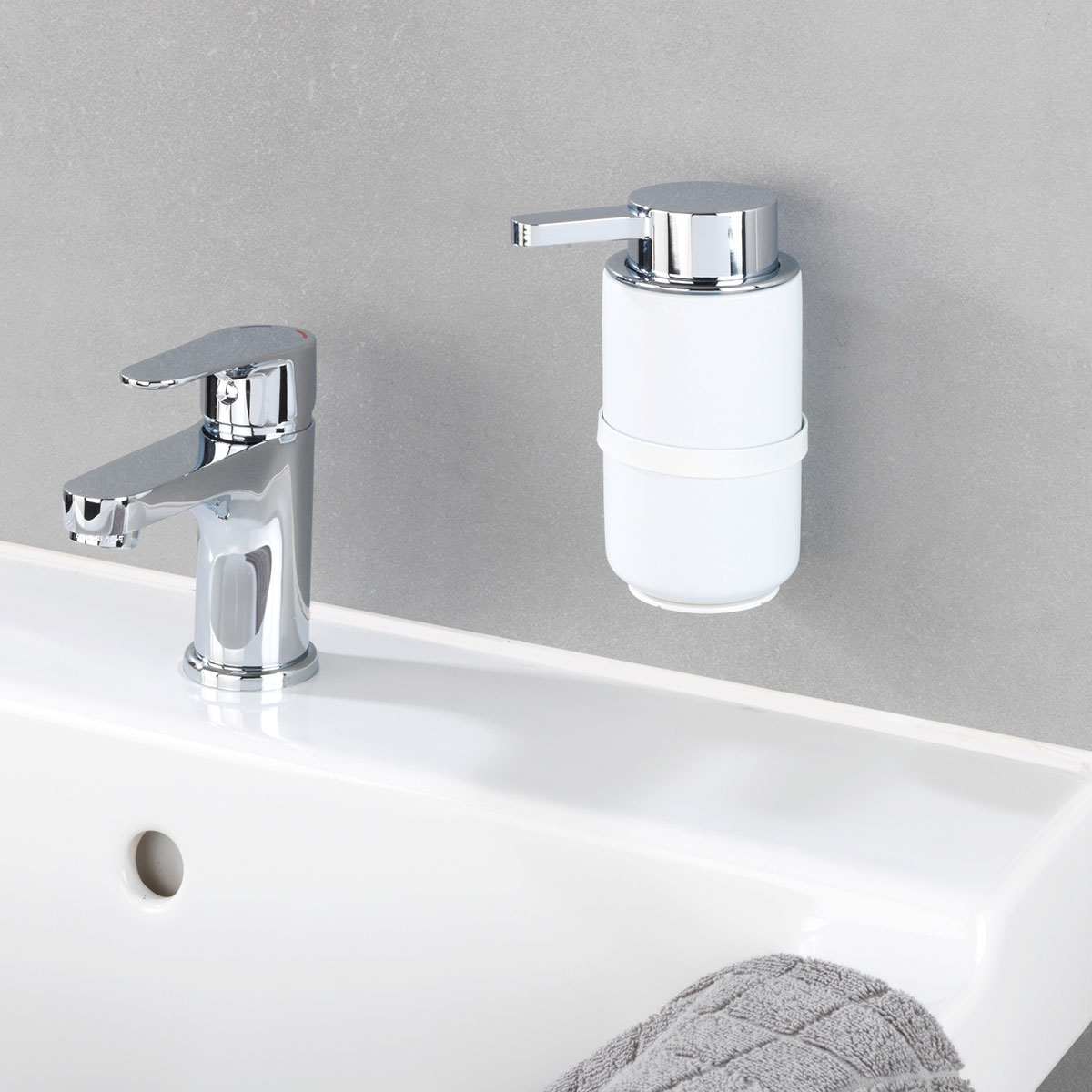 Dispenser Μπάνιου Τοίχου 250Ml (Φ6 8X13) Wenko Woya White 54655100 Μπάνιο Αξεσουάρ Spitishop