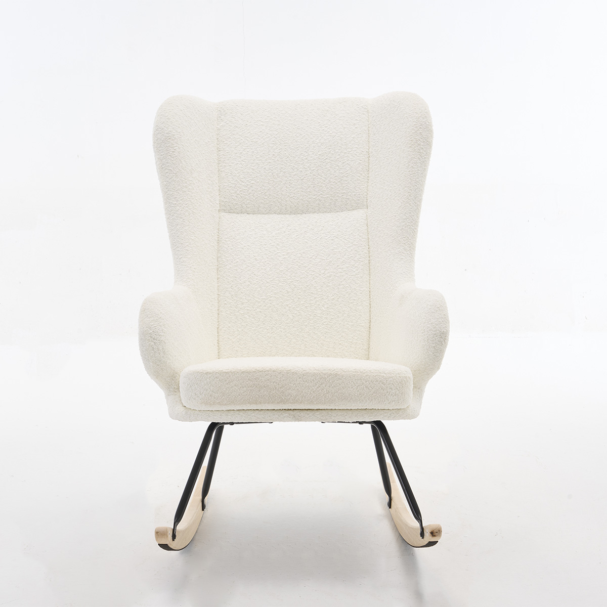 Κουνιστή Πολυθρόνα Μπουκλέ (69x93x101) Spitishop Ancona White
