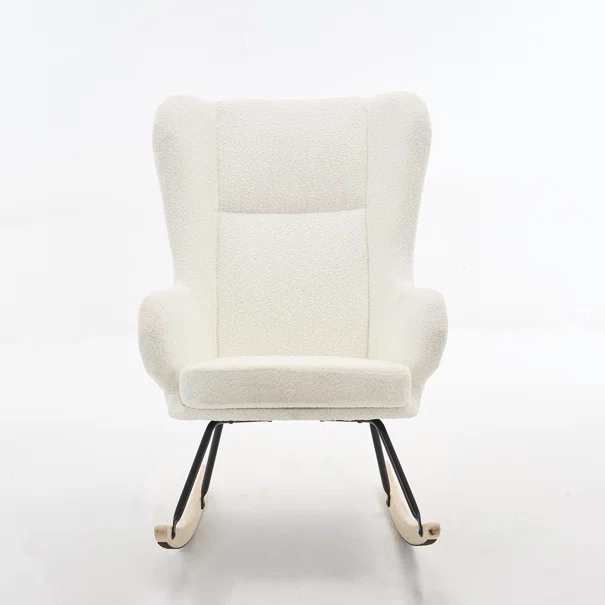 Κουνιστή Πολυθρόνα Μπουκλέ (69x93x101) Spitishop Ancona White