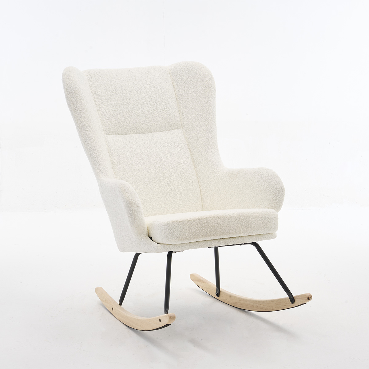 Κουνιστή Πολυθρόνα Μπουκλέ (69X93X101) Spitishop Ancona White Έπιπλα Σαλονιού Πολυθρόνες Spitishop