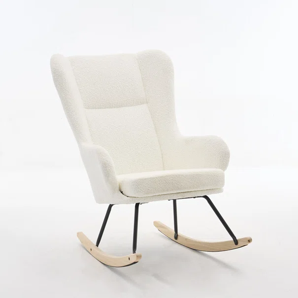 Κουνιστή Πολυθρόνα Μπουκλέ (69x93x101) Spitishop Ancona White