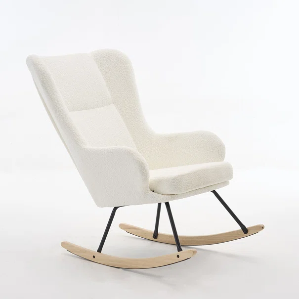 Κουνιστή Πολυθρόνα Μπουκλέ (69x93x101) Spitishop Ancona White