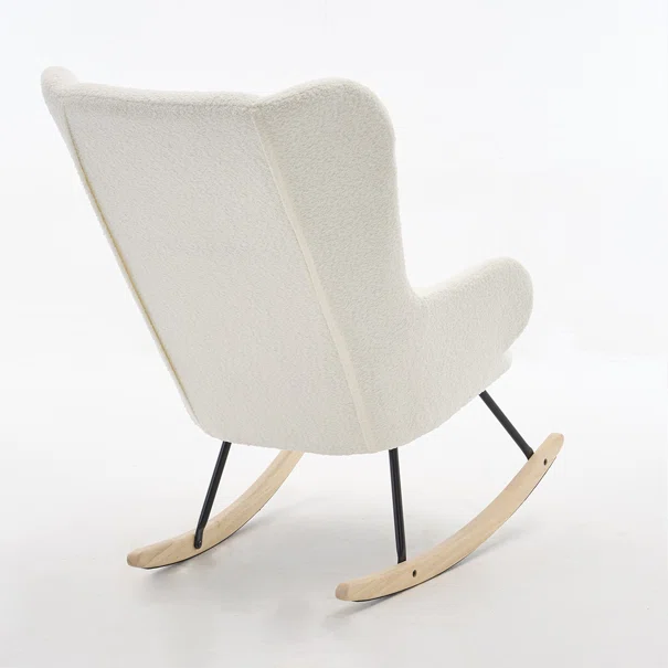 Κουνιστή Πολυθρόνα Μπουκλέ (69x93x101) Spitishop Ancona White