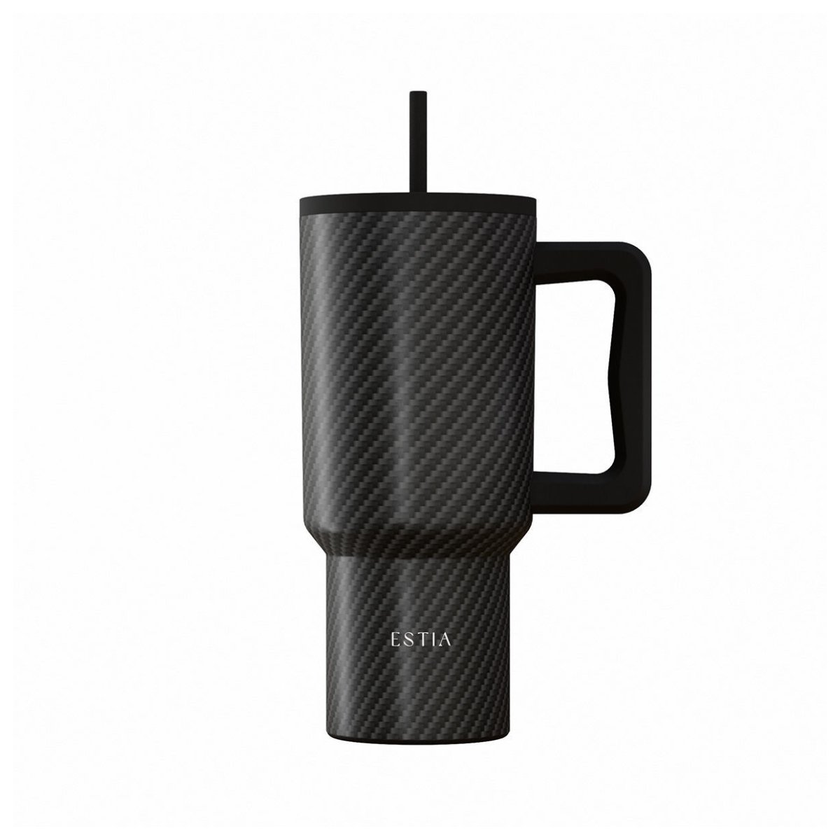 Κούπα Θερμός Με Λαβή & Καλαμάκι 900ml Estia Save The Aegean Tumbler Carbon Fibre 01-46170