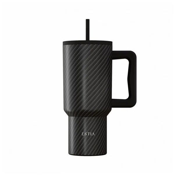 Κούπα Θερμός Με Λαβή & Καλαμάκι 900ml Estia Save The Aegean Tumbler Carbon Fibre 01-46170