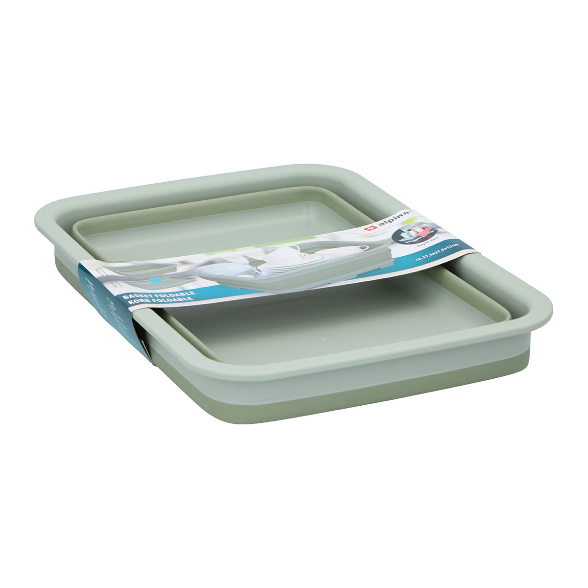 Πτυσσόμενο Λεκανάκι (37 5X27 5X12) Alpina Green 871125224806 Οργάνωση & Αποθήκευση Πλύσιμο Σιδέρωμα Ρούχων Άπλωμα Spitishop