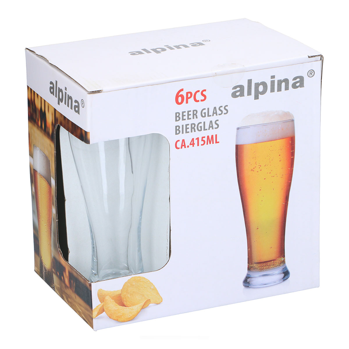 Ποτήρια Μπύρας 415Ml (Σετ 6Τμχ) Alpina 871125226014 Είδη Σερβιρίσματος Σετ Spitishop