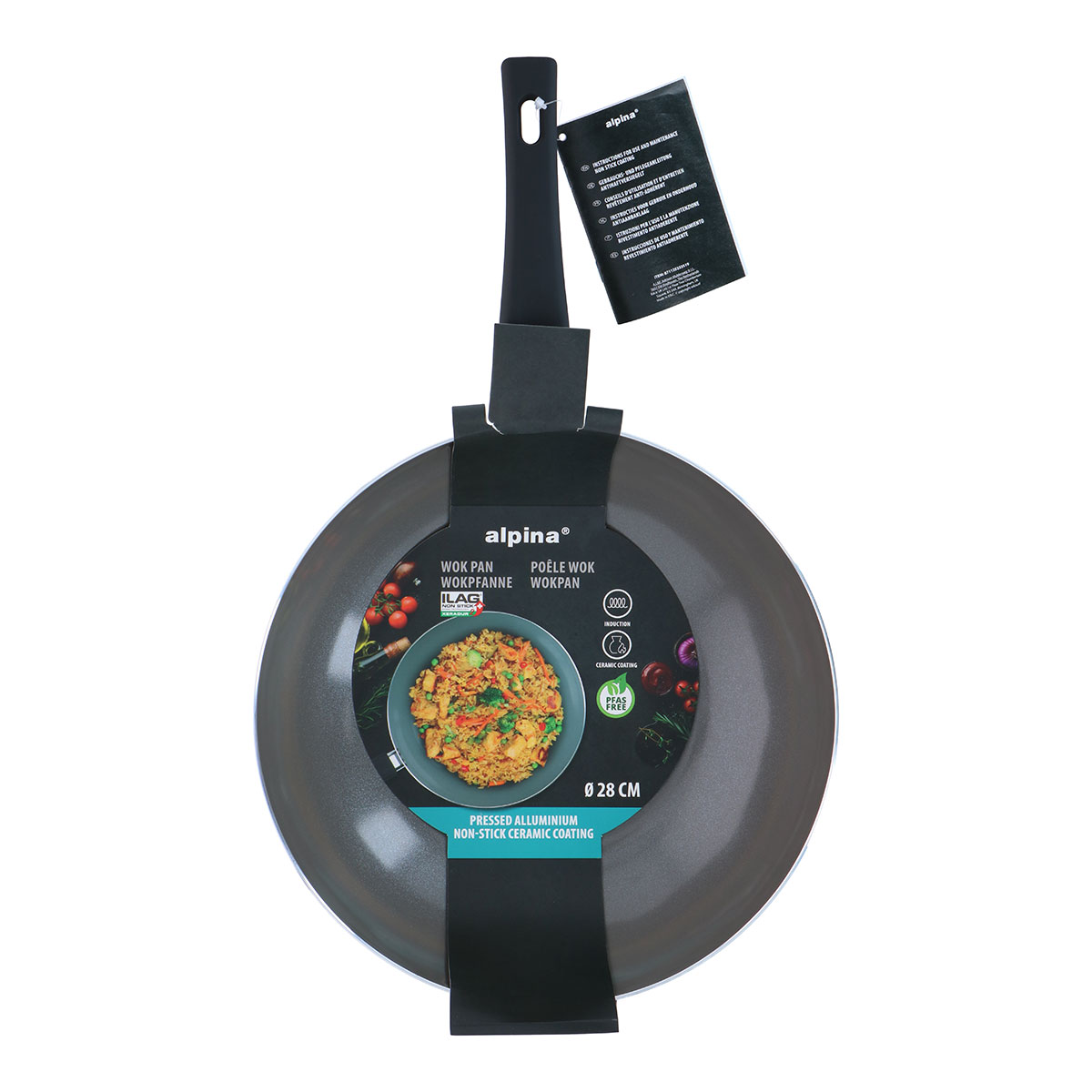 Αντικολλητικό Wok (28Εκ ) Αλουμινίου Alpina 871125233519 Μαγειρική - Ζαχαροπλαστική Μαγειρικά Σκεύη Τηγάνια Spitishop