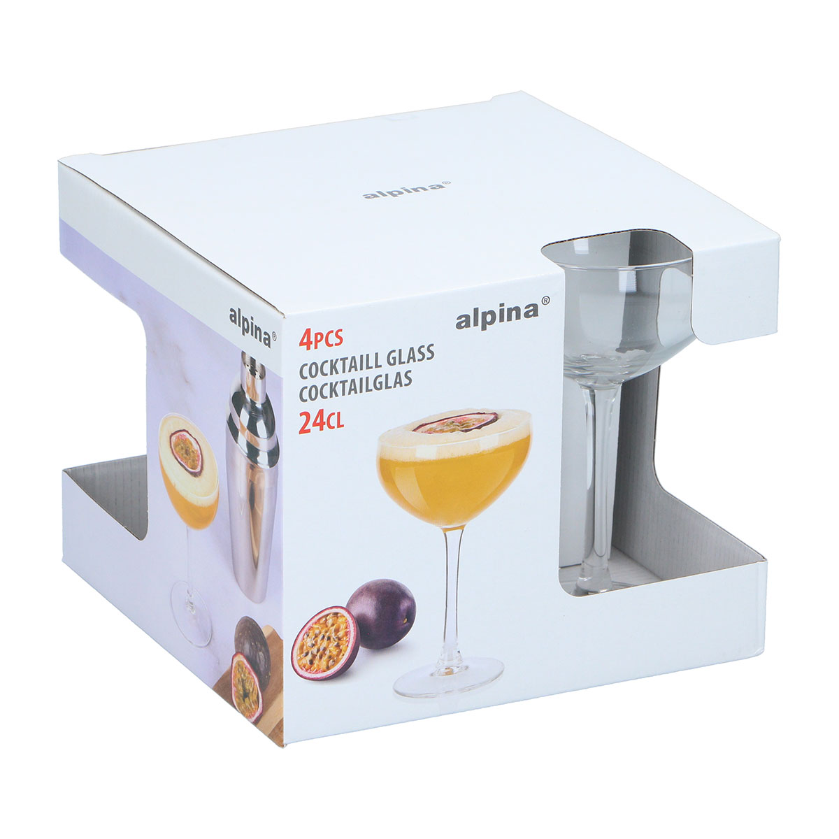 Ποτήρια Κοκτέιλ (Σετ 4Τμχ) 240Ml Alpina 871125242847 Είδη Σερβιρίσματος Σετ Spitishop