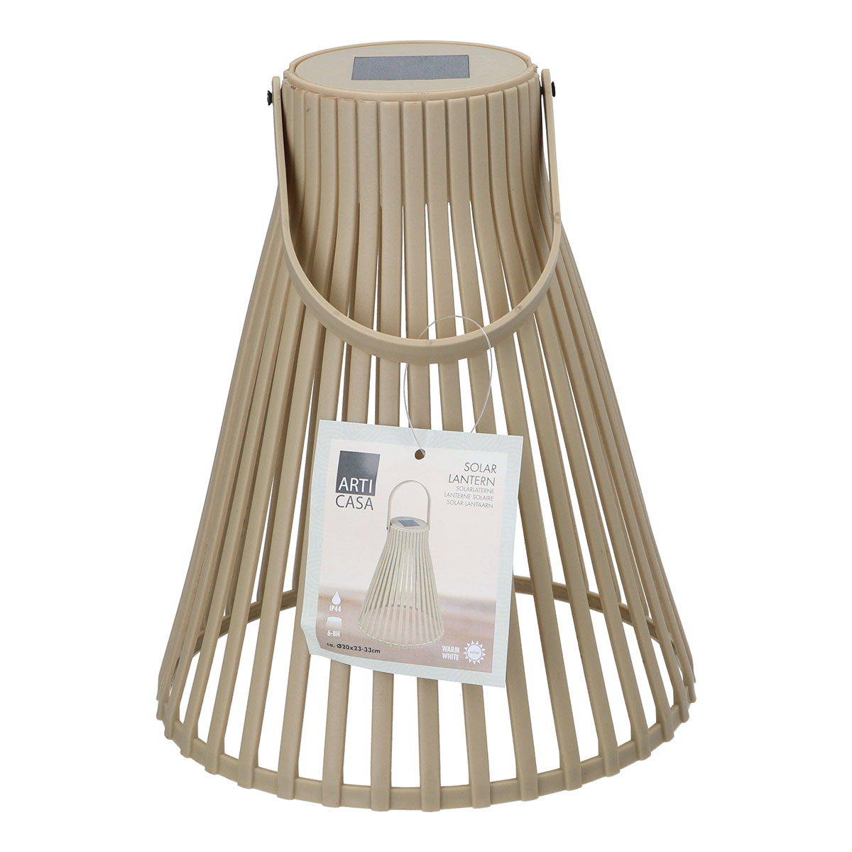 Ηλιακό Φανάρι LED (Φ14.5x21.5) Articasa Beige 871125230225