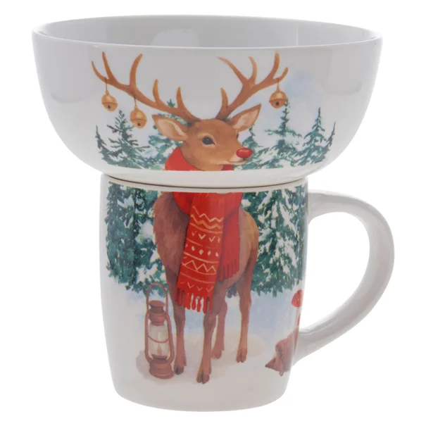 Χριστουγεννιάτικη Κούπα + Μπολ K-M Reindeer Q96001490