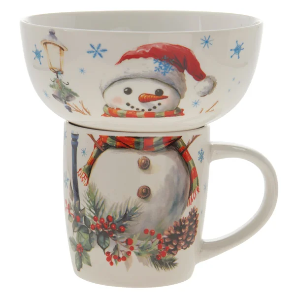 Χριστουγεννιάτικη Κούπα + Μπολ K-M Snowman Q96001490