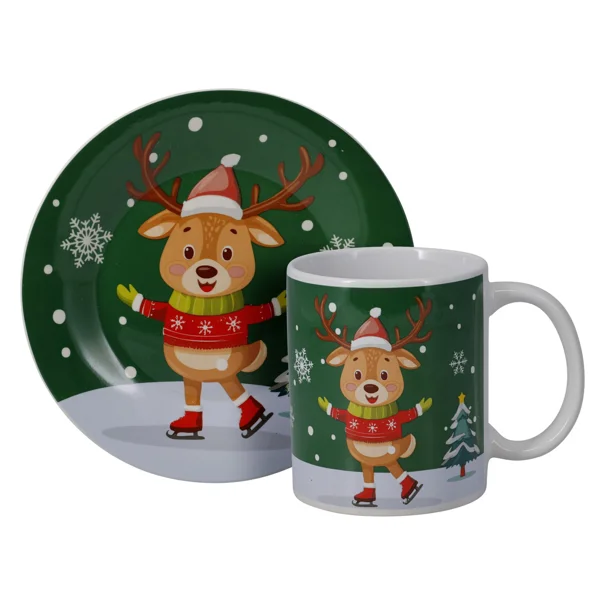 Χριστουγεννιάτικη Κούπα + Πιάτο K-M Reindeer Q96001640