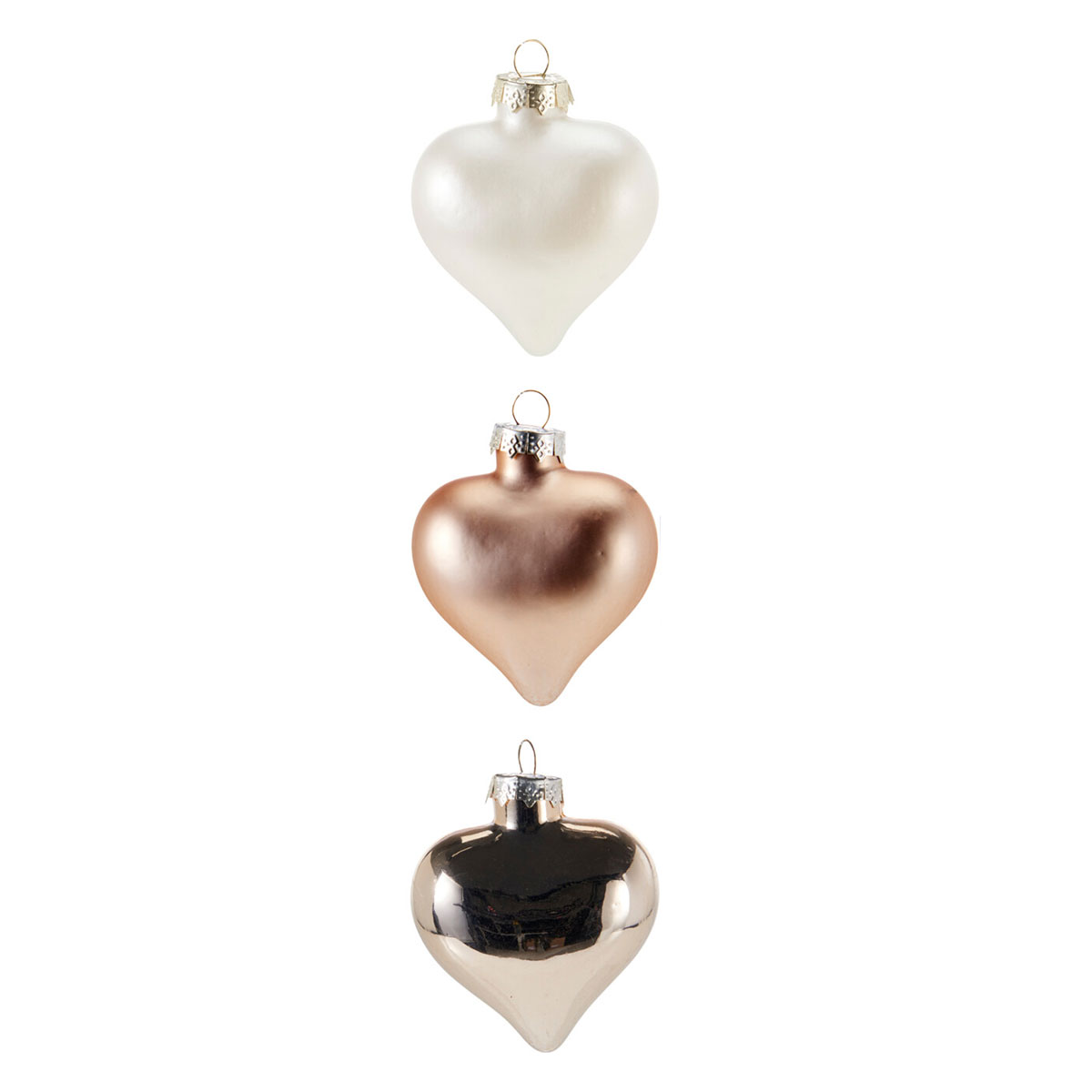 Χριστουγεννιάτικα Στολίδια (Σετ 9τμχ) K-M Heart Champagne ARB202550