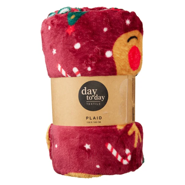 Χριστουγεννιάτικη Κουβέρτα Καναπέ Fleece (130x160) K-M Red AAE826400