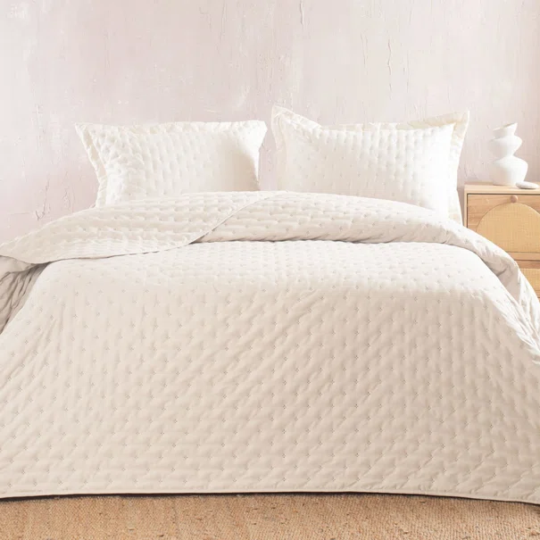 Κουβερλί King Size (Σετ 240x260) Rythmos Tener Ecru