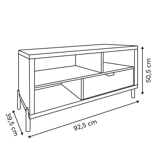 Τραπέζι Σαλονιού Με 3 Ράφια + Συρτάρι (92.5x39.5x50.5) F-V Alvo 221000