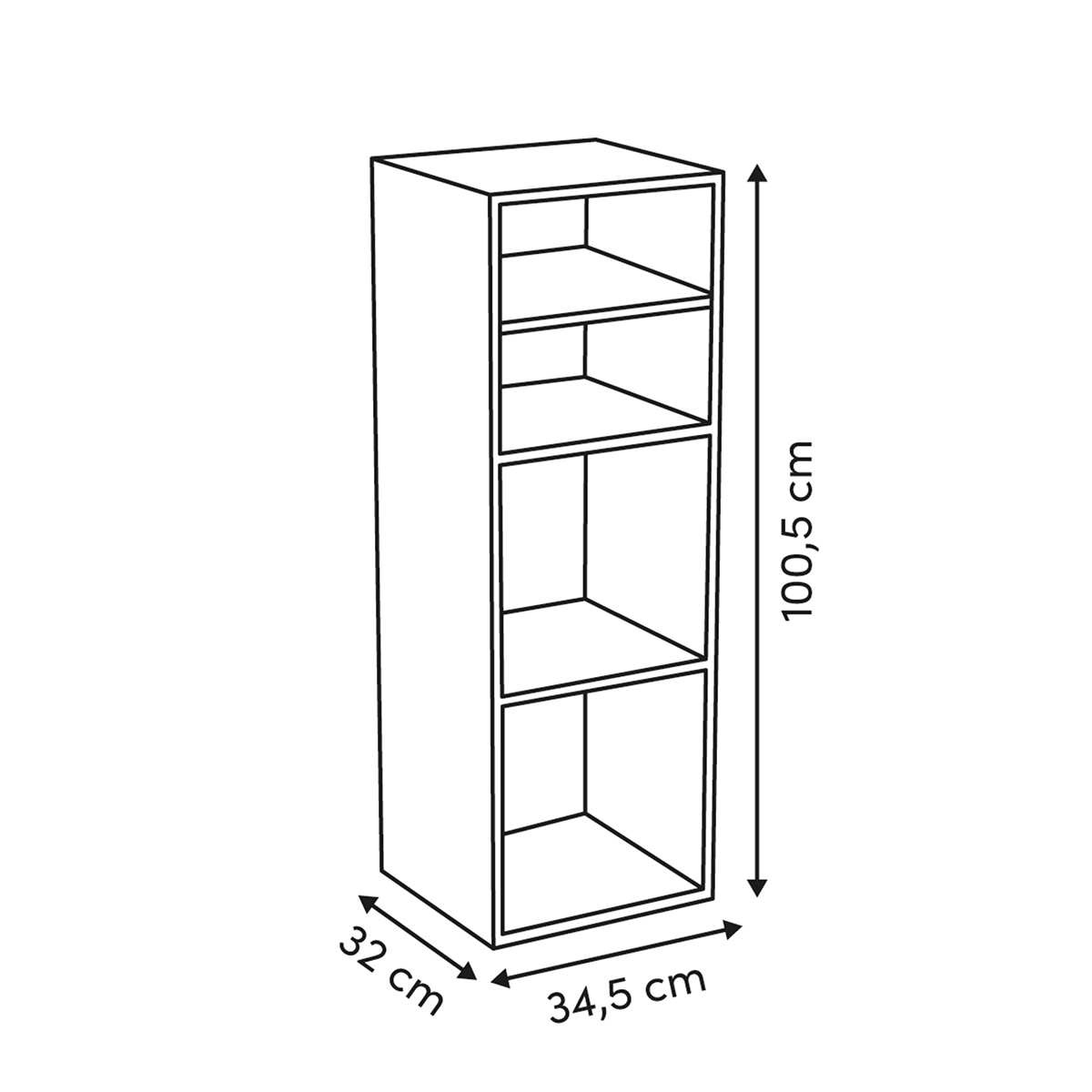Βιβλιοθήκη Δαπέδου 4 Θέσεων (34 5X32X100 5) F-V Mix 138927D Έπιπλα Βιβλιοθήκες - Ραφιέρες Μοντέρνες Spitishop