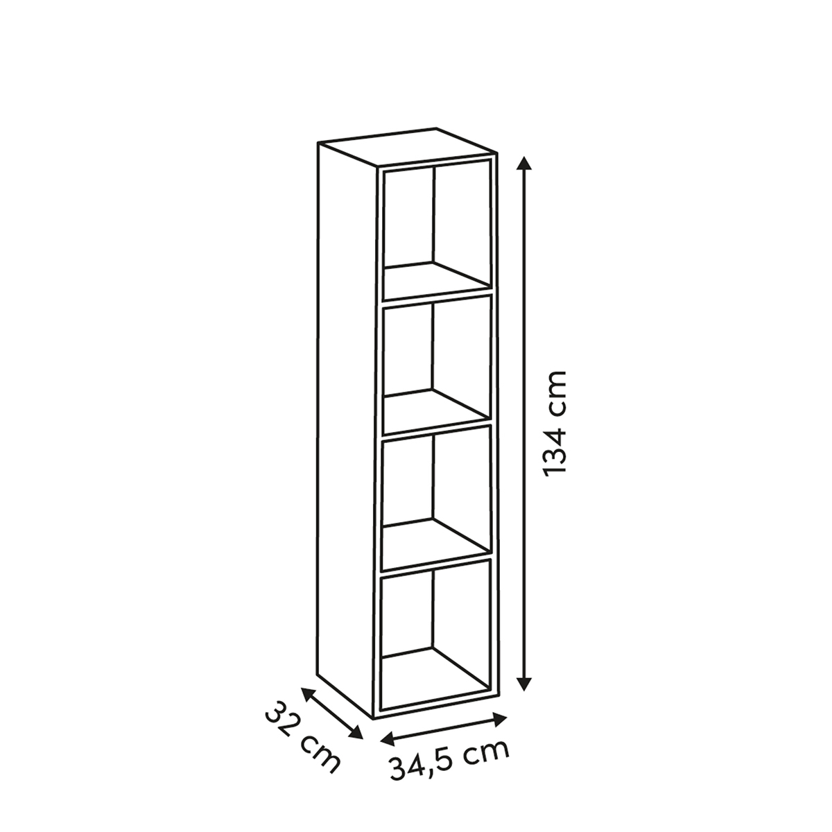 Βιβλιοθήκη Δαπέδου 4 Θέσεων (34 5X32X134) F-V Mix 173686D Έπιπλα Βιβλιοθήκες - Ραφιέρες Μοντέρνες Spitishop