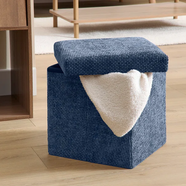 Σκαμπό Με Αποθηκευτικό Χώρο (31x31x31) F-V Velvy Blue 212743E
