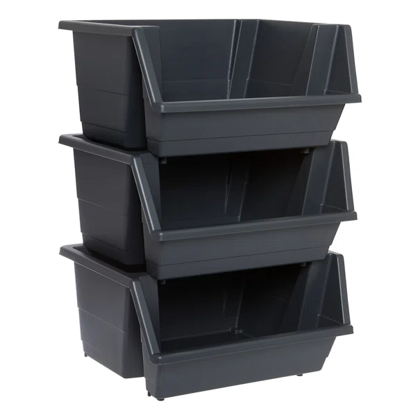Κουτιά Αποθήκευσης (Σετ 3τμχ) F-V Storage Black 190423A